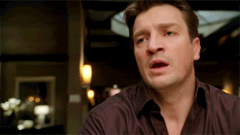 "Nathan Fillion, considering saying something, then changing his mind."