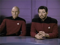 "Commander Riker from Star Trek The Next Generation facepalms"